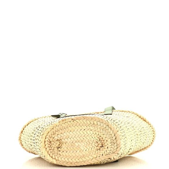 Loewe Basket Tote Raffia Medium Green - Picture 4 of 6